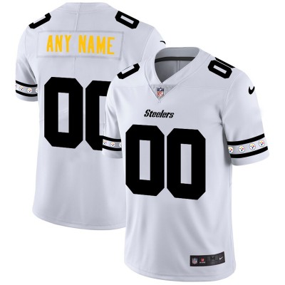 Pittsburgh Steelers Custom Nike White Team Logo Vapor Limited NFL Jersey